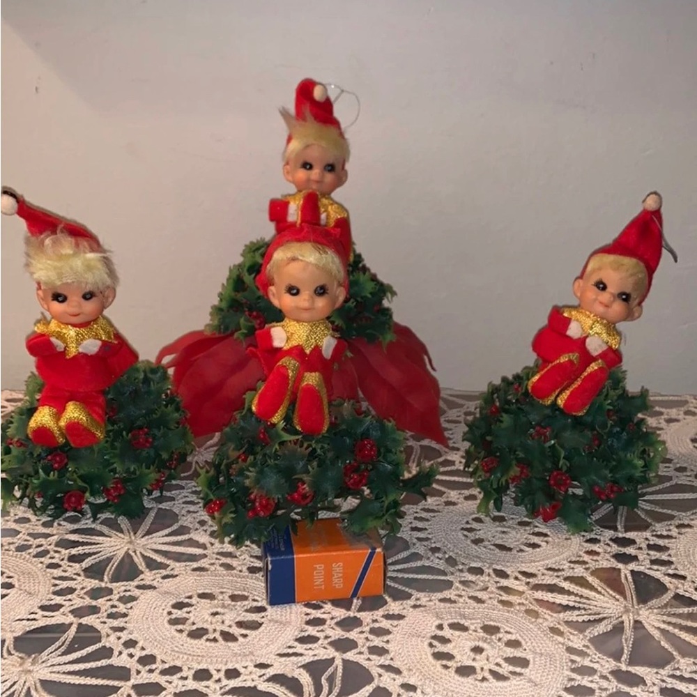 Very Vintage Elf Ornamentals you get all 4